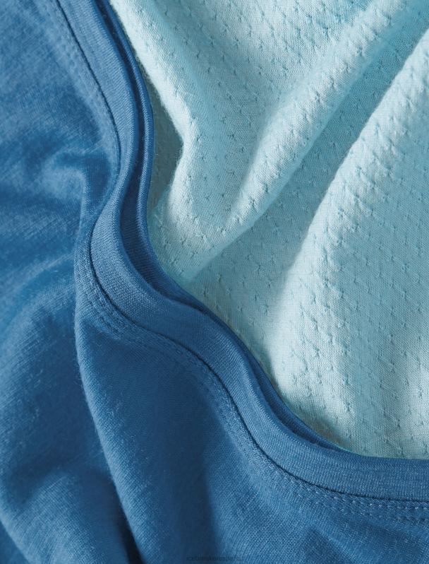Icebreaker hombres camiseta sin mangas de merino de punto de zona 0V2J0490 ropa azul/neblina