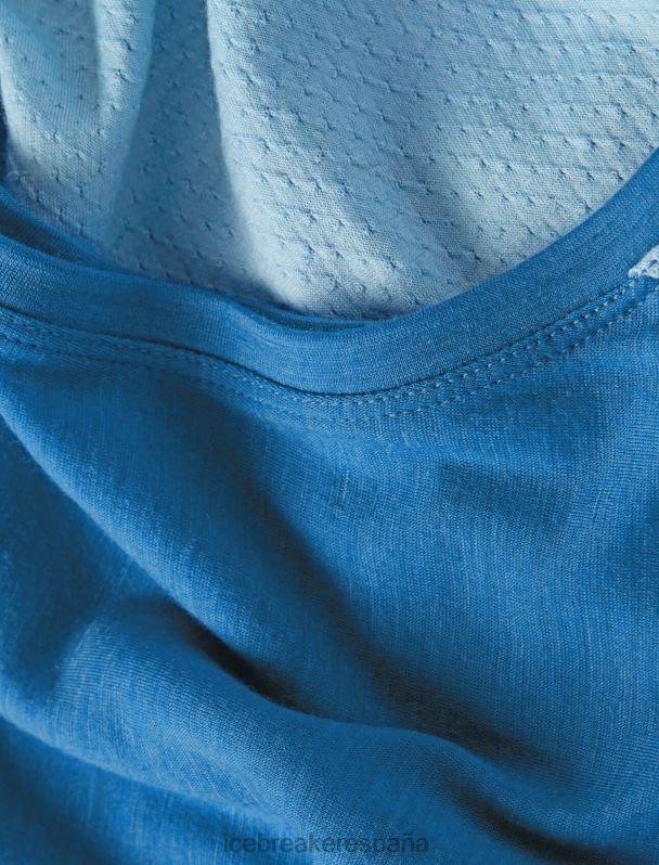Icebreaker hombres camiseta sin mangas de merino de punto de zona 0V2J0490 ropa azul/neblina