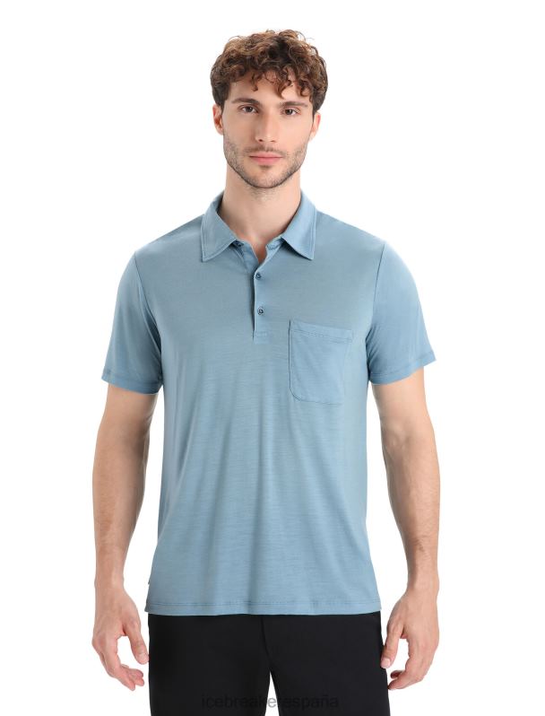 Icebreaker hombres polo manga corta merino drayden 0V2J011 ropa azul astral