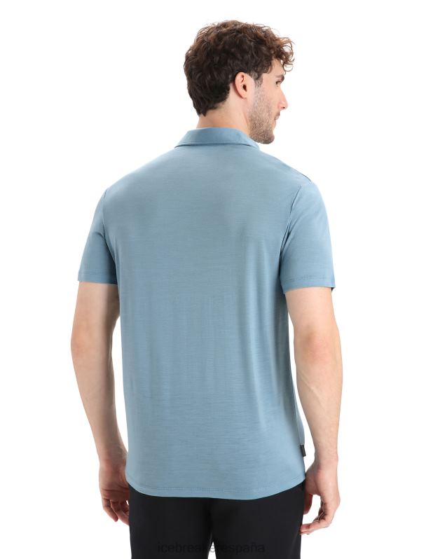 Icebreaker hombres polo manga corta merino drayden 0V2J011 ropa azul astral