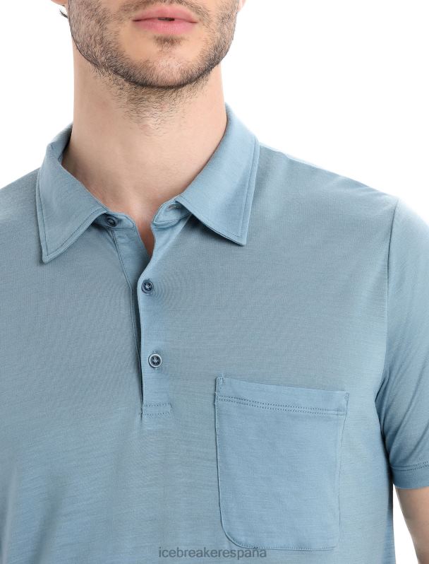 Icebreaker hombres polo manga corta merino drayden 0V2J011 ropa azul astral