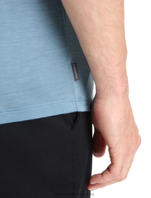Icebreaker hombres polo manga corta merino drayden 0V2J011 ropa azul astral