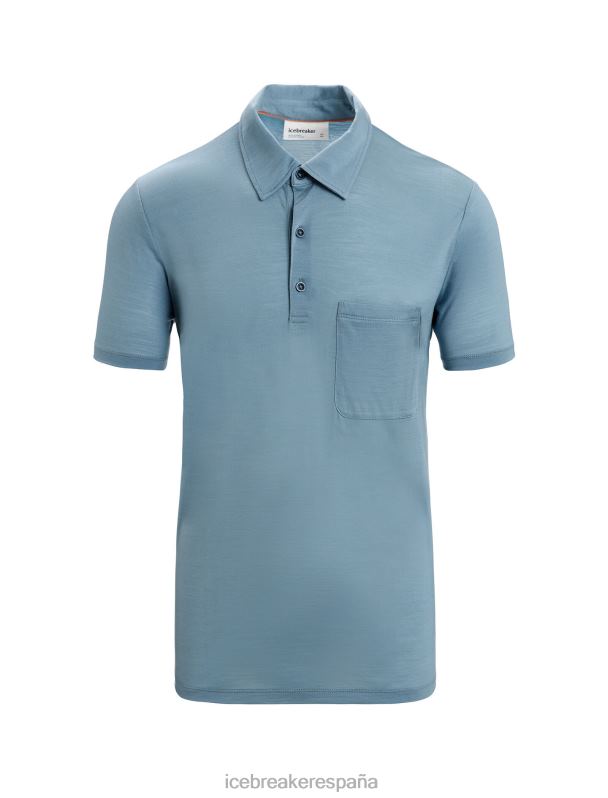 Icebreaker hombres polo manga corta merino drayden 0V2J011 ropa azul astral