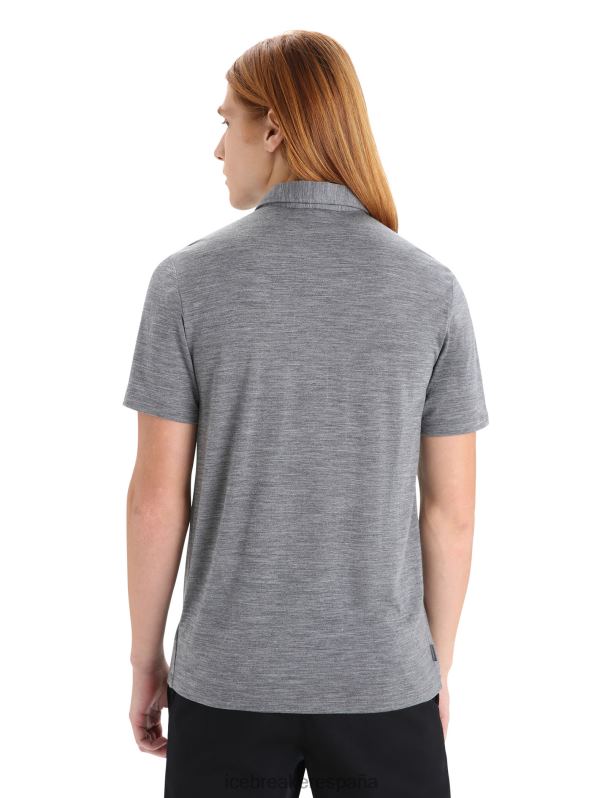 Icebreaker hombres polo manga corta merino drayden 0V2J012 ropa brezo de piedra arenisca