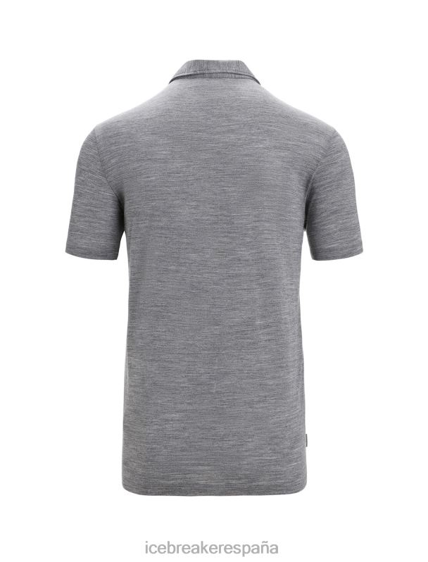 Icebreaker hombres polo manga corta merino drayden 0V2J012 ropa brezo de piedra arenisca