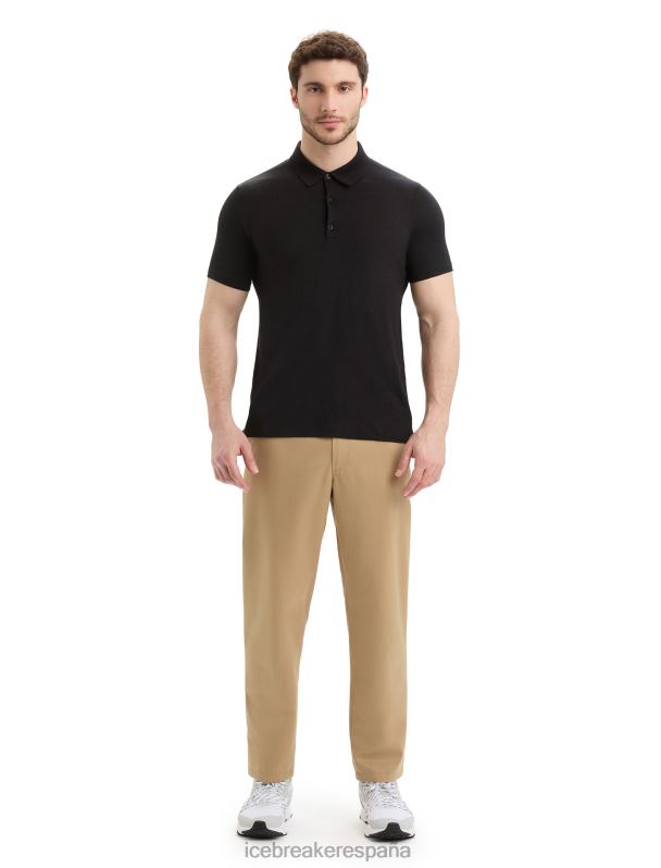 Icebreaker hombres polo manga corta merino tech lite ii 0V2J040 ropa negro