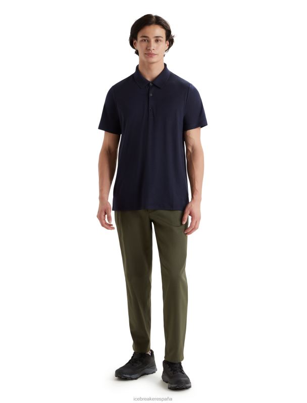 Icebreaker hombres polo manga corta merino tech lite ii 0V2J041 ropa azul marino de medianoche