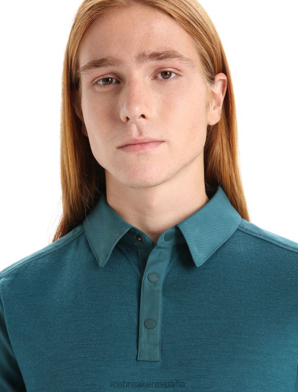 Icebreaker hombres top de manga corta de lana merino 0V2J086 ropa gloria verde