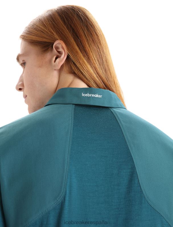 Icebreaker hombres top de manga corta de lana merino 0V2J086 ropa gloria verde