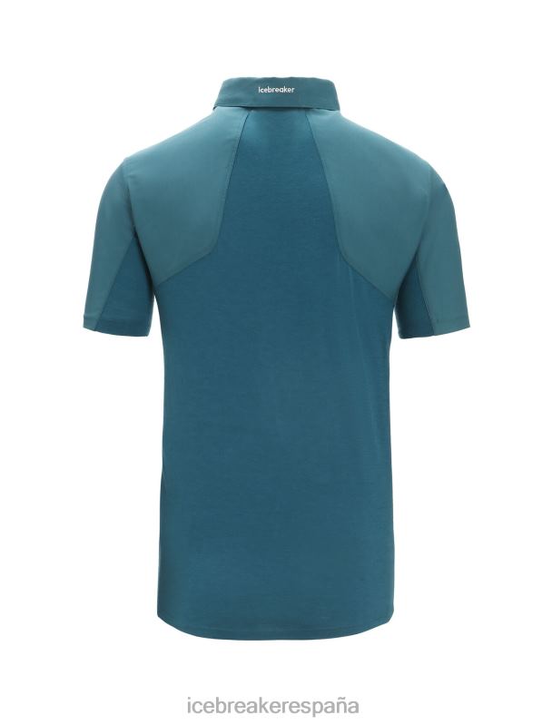 Icebreaker hombres top de manga corta de lana merino 0V2J086 ropa gloria verde