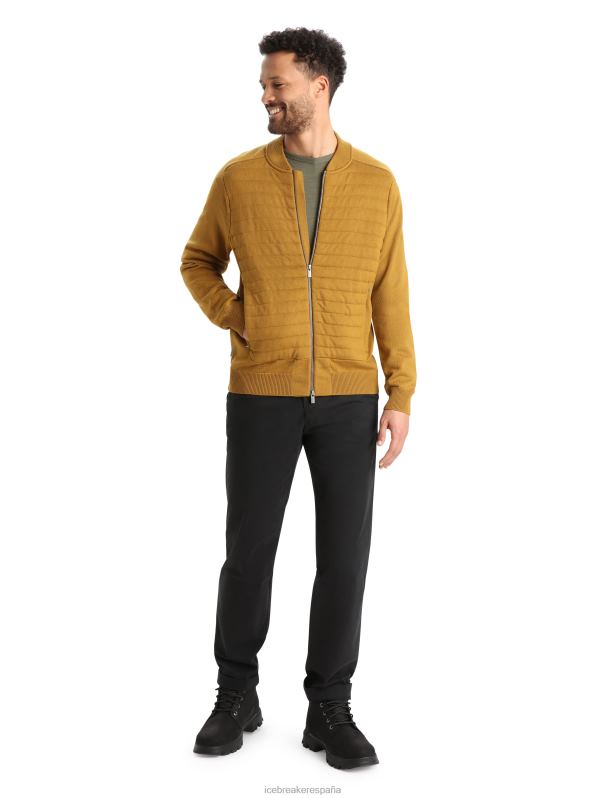 Icebreaker hombres City Label Zoneknit chaqueta bomber de punto con aislamiento de merino 0V2J0418 ropa Clavo