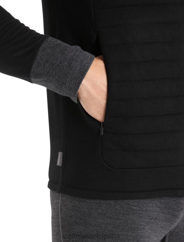 Icebreaker hombres chaleco aislante de merino Zoneknit 0V2J0236 ropa negro