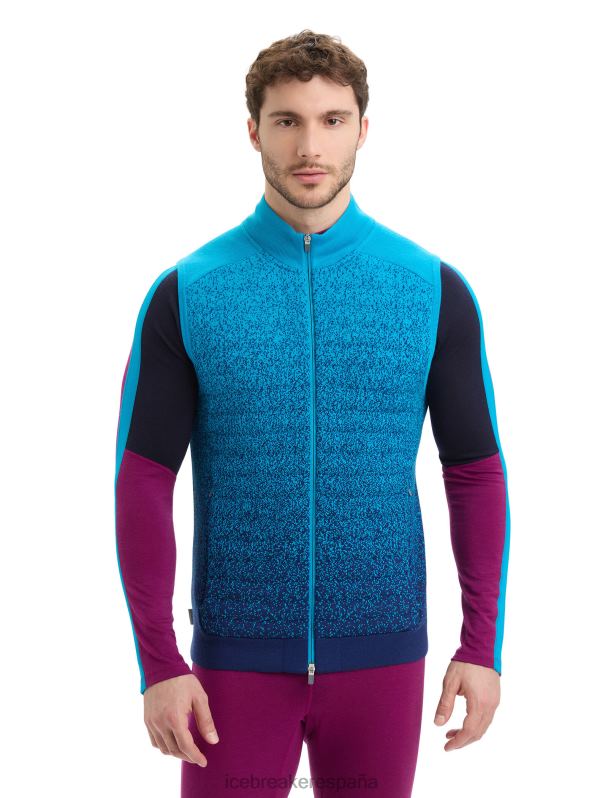 Icebreaker hombres chaleco aislante de merino Zoneknit en las profundidades 0V2J0240 ropa azul geo/azul marino real