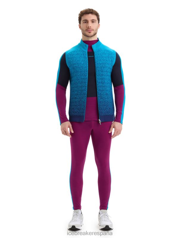 Icebreaker hombres chaleco aislante de merino Zoneknit en las profundidades 0V2J0240 ropa azul geo/azul marino real