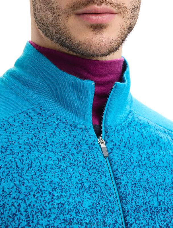 Icebreaker hombres chaleco aislante de merino Zoneknit en las profundidades 0V2J0240 ropa azul geo/azul marino real