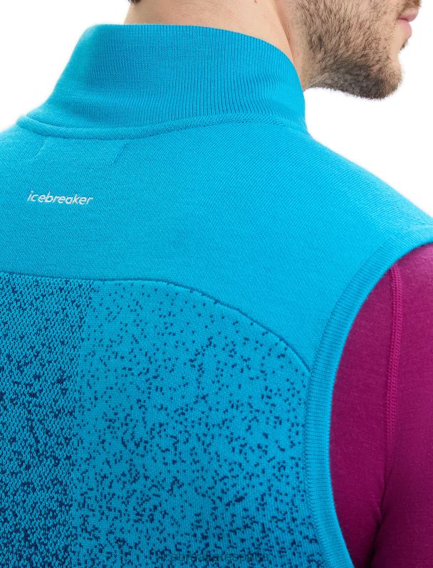 Icebreaker hombres chaleco aislante de merino Zoneknit en las profundidades 0V2J0240 ropa azul geo/azul marino real