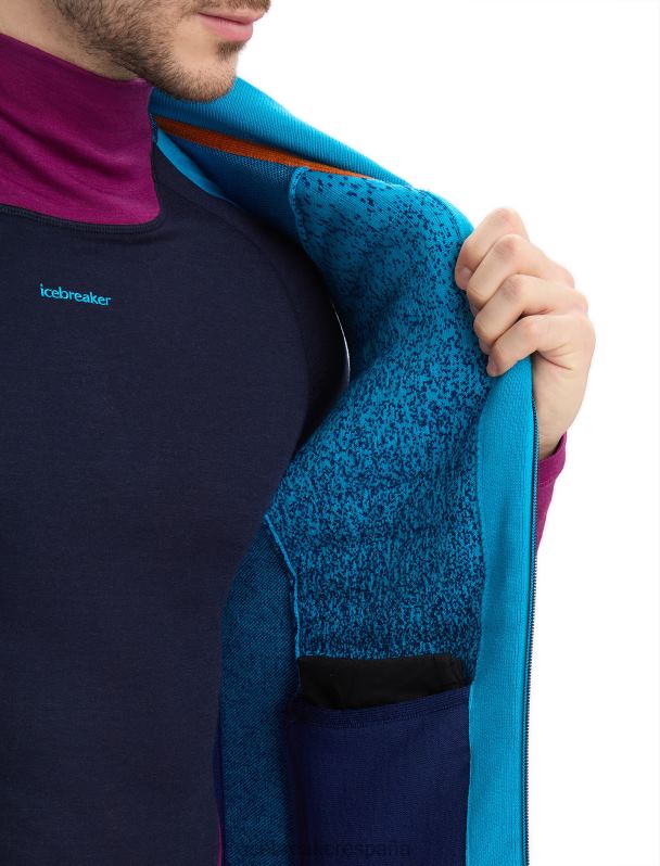 Icebreaker hombres chaleco aislante de merino Zoneknit en las profundidades 0V2J0240 ropa azul geo/azul marino real