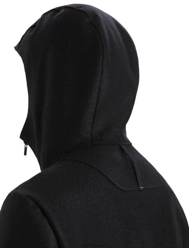 Icebreaker hombres chaqueta con capucha de lana merino 0V2J0369 ropa negro