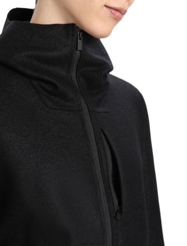 Icebreaker hombres chaqueta con capucha de lana merino 0V2J0369 ropa negro