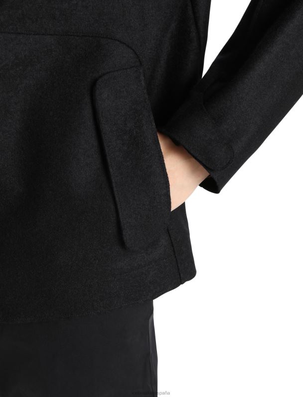 Icebreaker hombres chaqueta con capucha de lana merino 0V2J0369 ropa negro