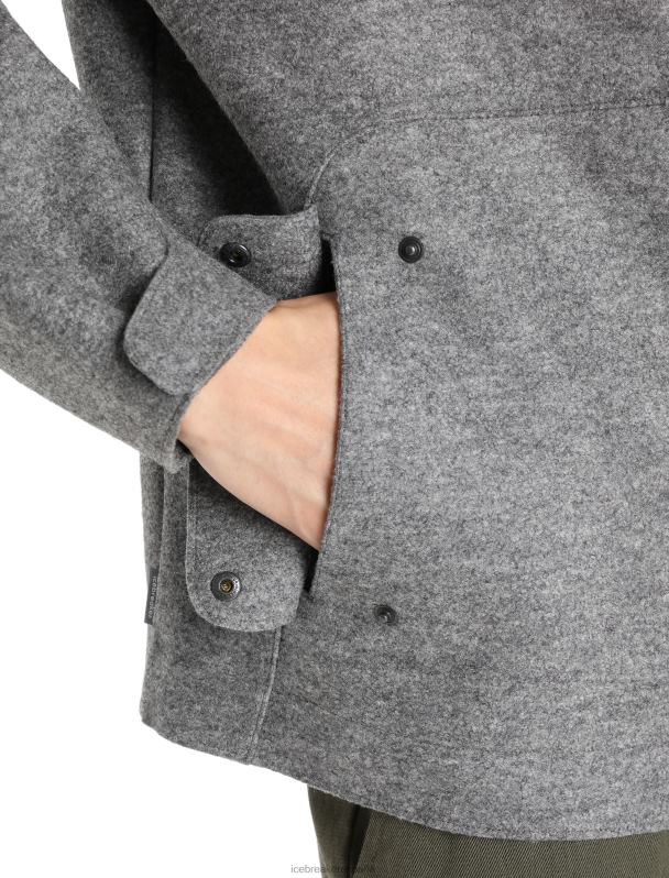 Icebreaker hombres chaqueta con capucha de lana merino 0V2J0370 ropa brezo de piedra arenisca