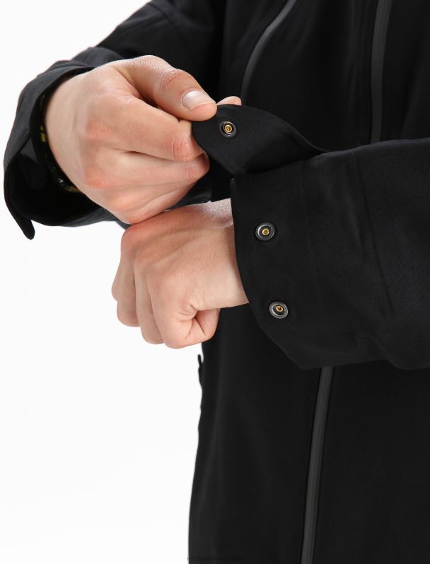 Icebreaker hombres chaqueta con capucha shell+ merino 0V2J0393 ropa negro