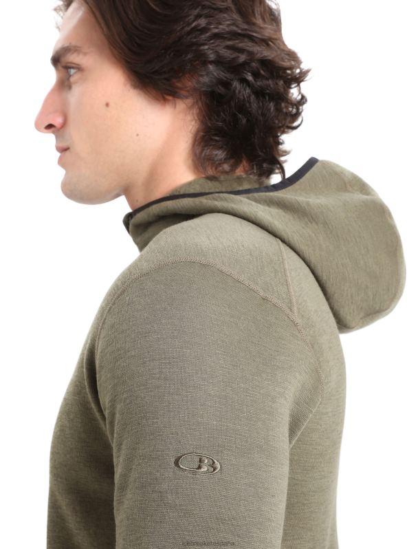 Icebreaker hombres chaqueta con capucha y cremallera de manga larga realfleece merino elemental 0V2J0439 ropa cargarse