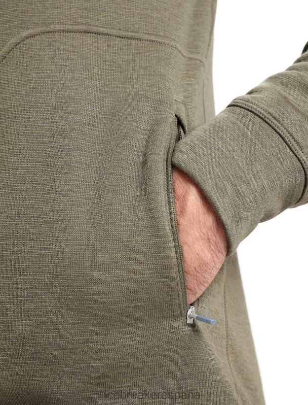 Icebreaker hombres chaqueta con capucha y cremallera de manga larga realfleece merino elemental 0V2J0439 ropa cargarse