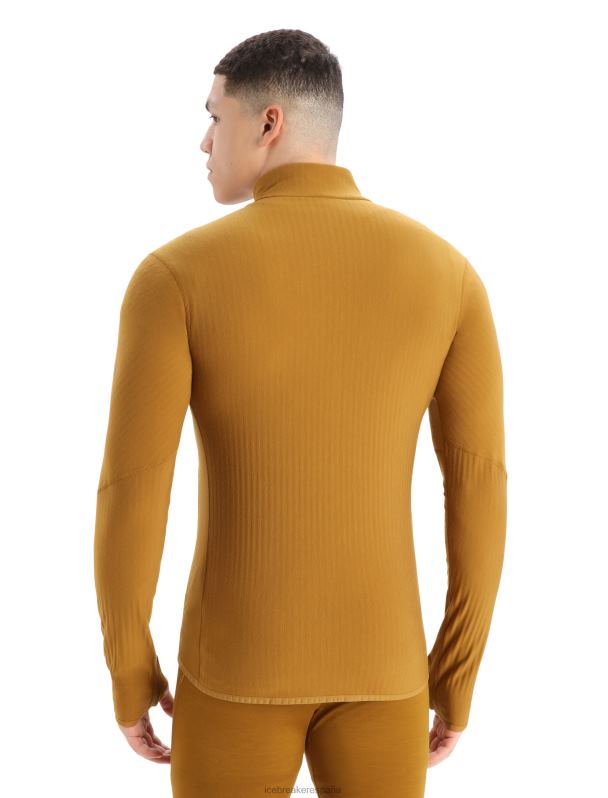 Icebreaker hombres chaqueta de manga larga con cremallera realfleece merino descender 0V2J0390 ropa Clavo