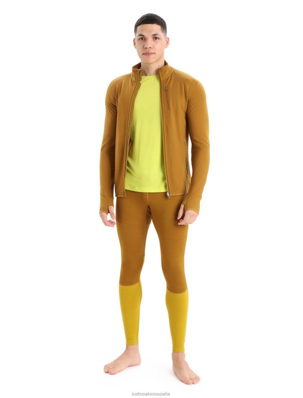 Icebreaker hombres chaqueta de manga larga con cremallera realfleece merino descender 0V2J0390 ropa Clavo