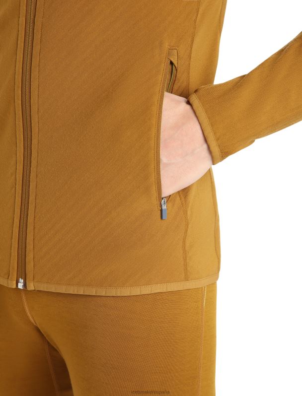 Icebreaker hombres chaqueta de manga larga con cremallera realfleece merino descender 0V2J0390 ropa Clavo