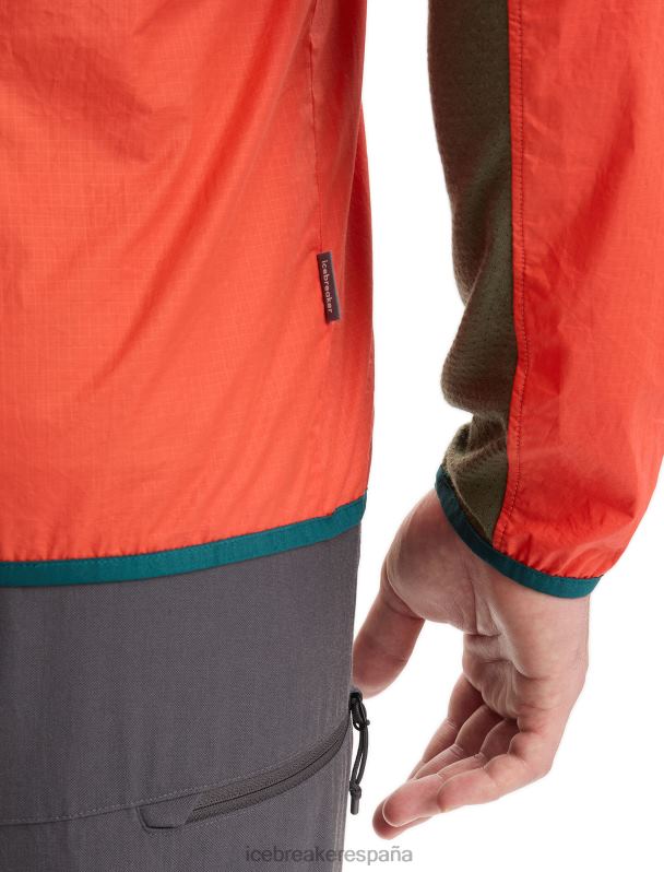 Icebreaker hombres cortavientos de algodón merino shell+ 0V2J0238 ropa tierra vibrante/loden