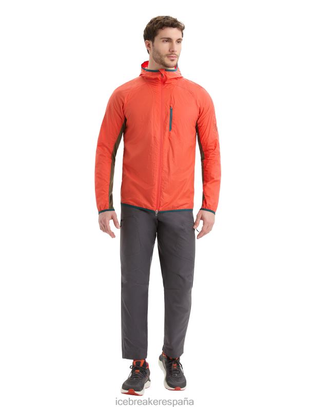 Icebreaker hombres cortavientos de algodón merino shell+ 0V2J0238 ropa tierra vibrante/loden