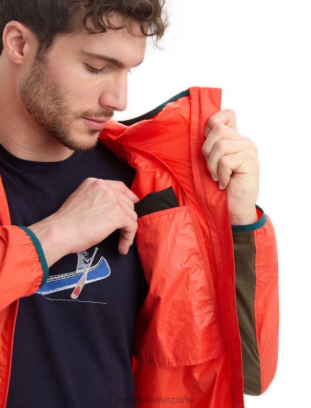 Icebreaker hombres cortavientos de algodón merino shell+ 0V2J0238 ropa tierra vibrante/loden