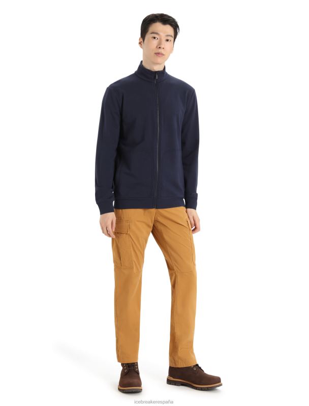 Icebreaker hombres merino central ii manga larga con cremallera 0V2J0360 ropa azul marino de medianoche