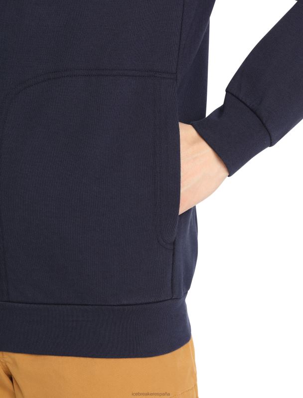 Icebreaker hombres merino central ii manga larga con cremallera 0V2J0360 ropa azul marino de medianoche