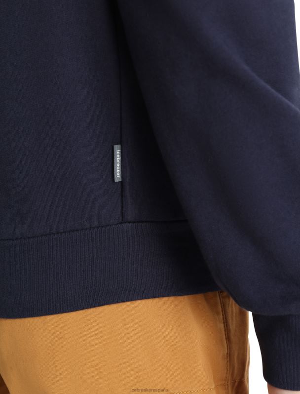 Icebreaker hombres merino central ii manga larga con cremallera 0V2J0360 ropa azul marino de medianoche