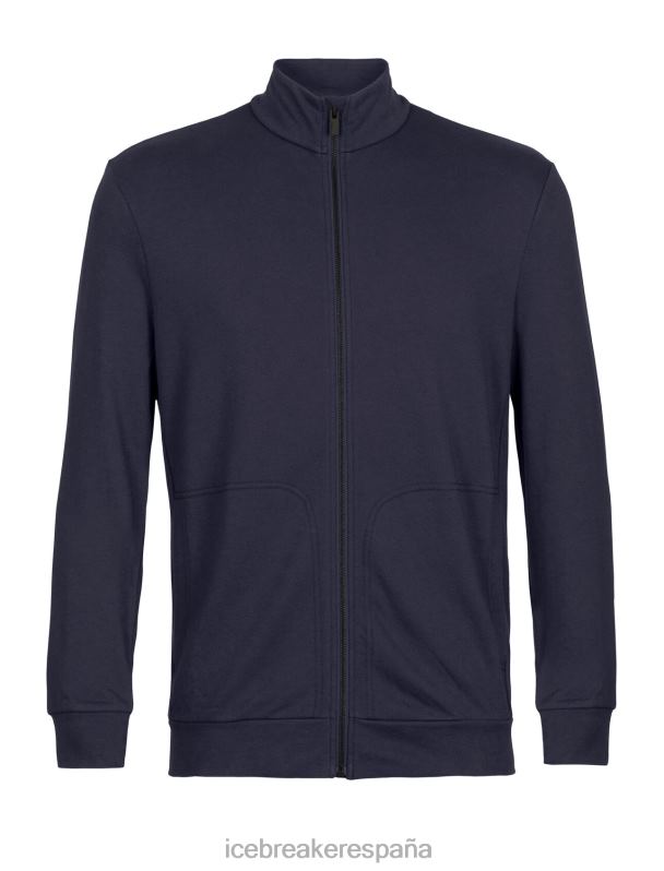 Icebreaker hombres merino central ii manga larga con cremallera 0V2J0360 ropa azul marino de medianoche