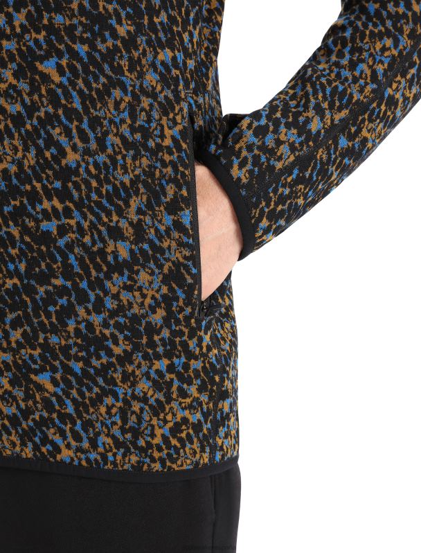 Icebreaker hombres merino elemental manga larga cremallera liquen 0V2J0402 ropa negro/clavo