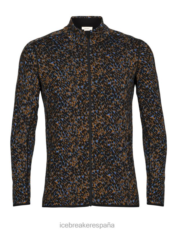 Icebreaker hombres merino elemental manga larga cremallera liquen 0V2J0402 ropa negro/clavo