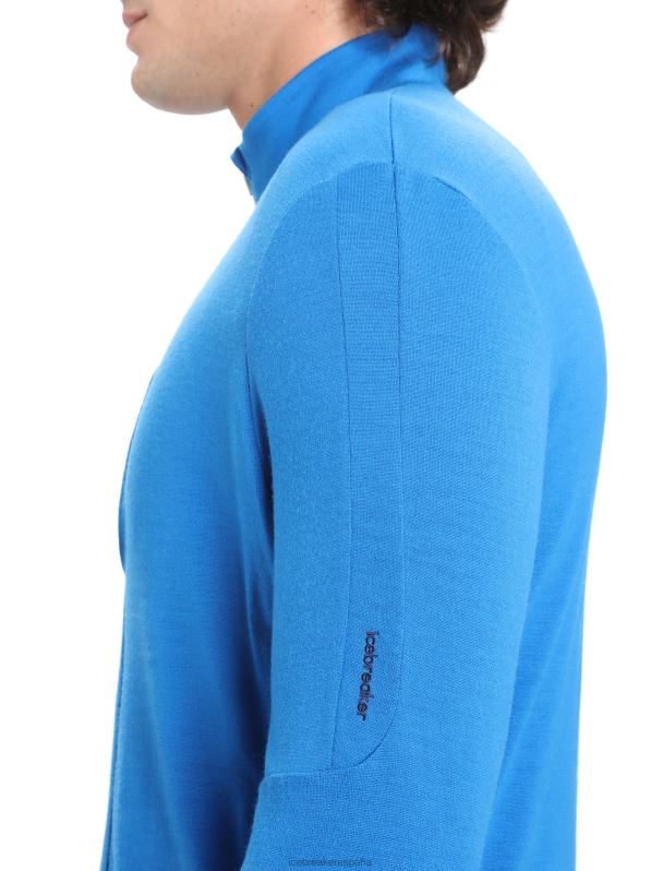 Icebreaker hombres merino quantum iii manga larga con cremallera 0V2J0428 ropa lazurita
