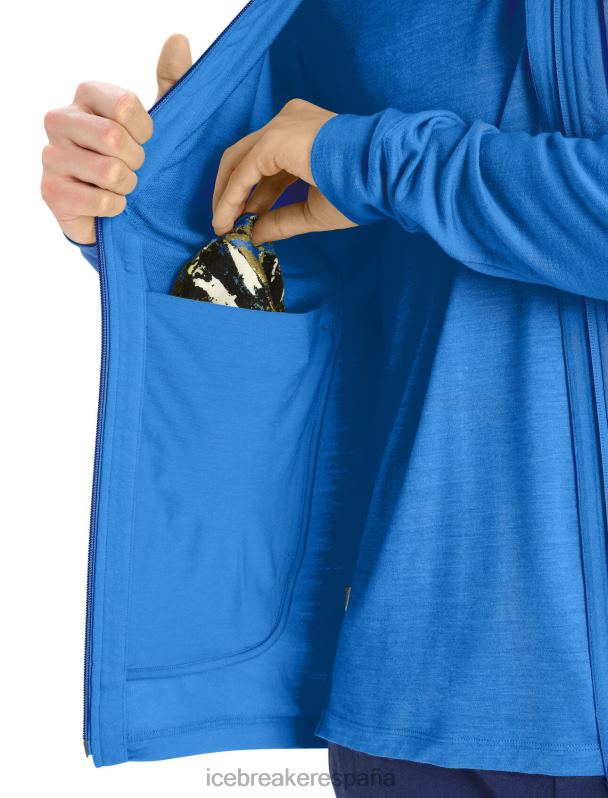 Icebreaker hombres merino quantum iii manga larga con cremallera 0V2J0428 ropa lazurita