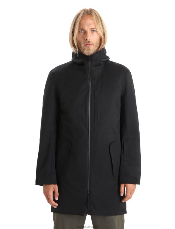 Icebreaker hombres parka 4 en 1 city label shell+ merino 0V2J0241 ropa negro