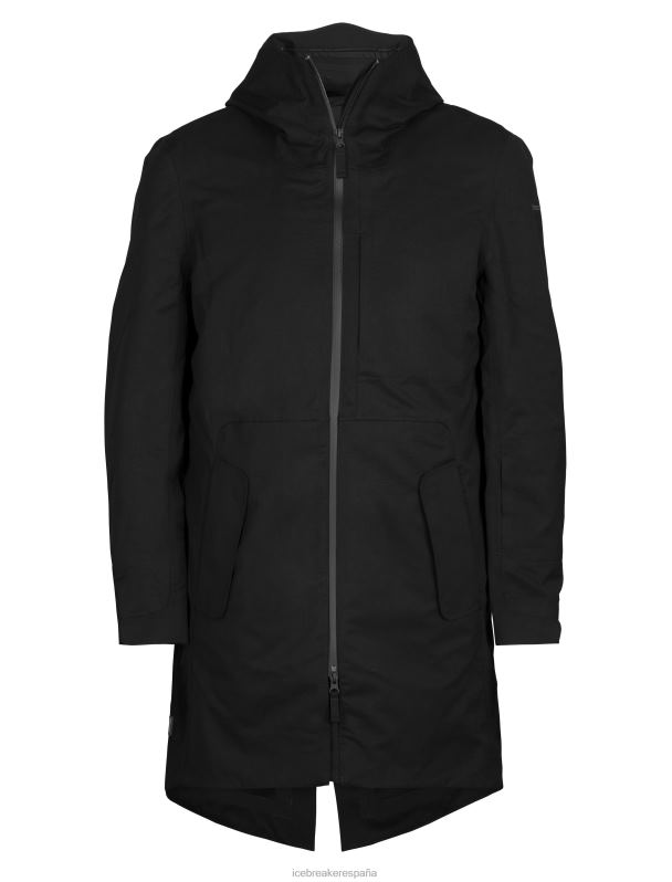 Icebreaker hombres parka 4 en 1 city label shell+ merino 0V2J0241 ropa negro