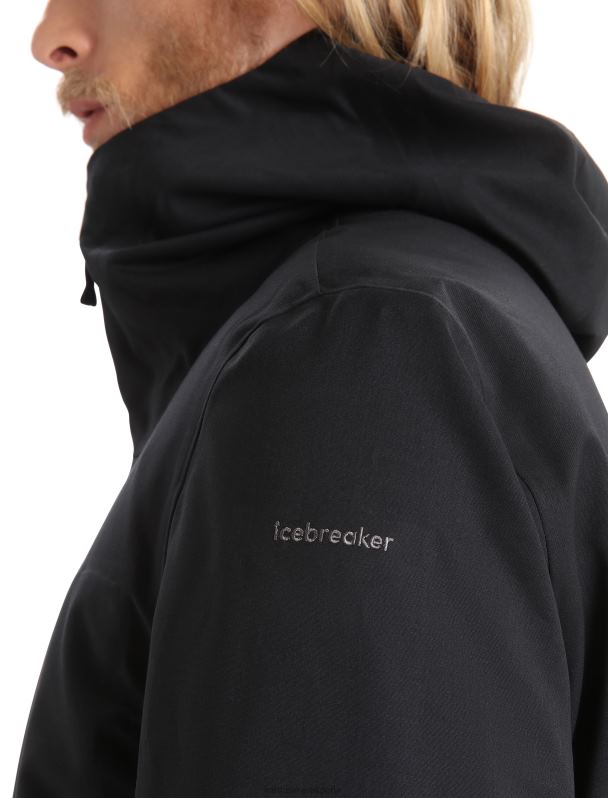 Icebreaker hombres parka 4 en 1 city label shell+ merino 0V2J0241 ropa negro
