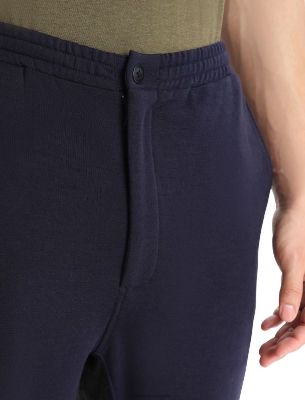 Icebreaker hombres pantalones jogger de lana merino dalston real 0V2J0407 ropa azul marino de medianoche