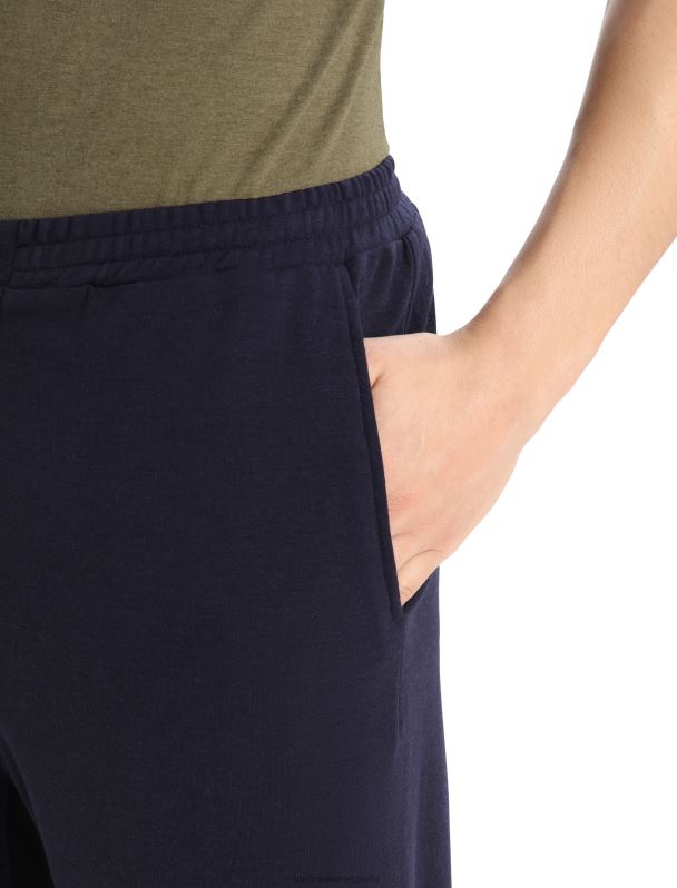 Icebreaker hombres pantalones jogger de lana merino dalston real 0V2J0407 ropa azul marino de medianoche