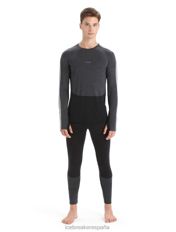 Icebreaker hombres Leggings térmicos de merino 125 Zoneknit 0V2J0169 ropa negro/jaspero azabache