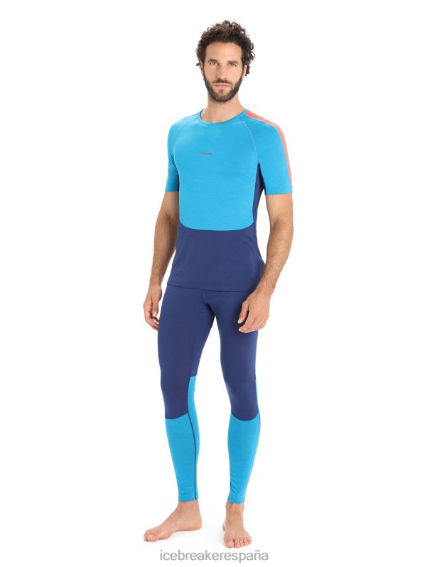 Icebreaker hombres Leggings térmicos de merino 125 Zoneknit 0V2J0170 ropa azul geo/azul marino real