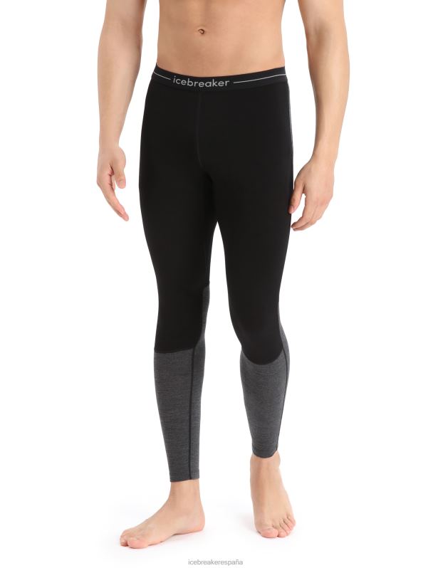 Icebreaker hombres Leggings térmicos de merino de punto 200 zonas 0V2J0183 ropa negro/jaspero azabache